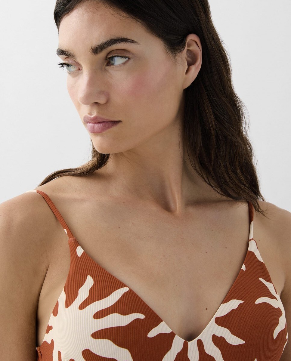 Fato de Banho Soles com Decote em V Multicolor-3