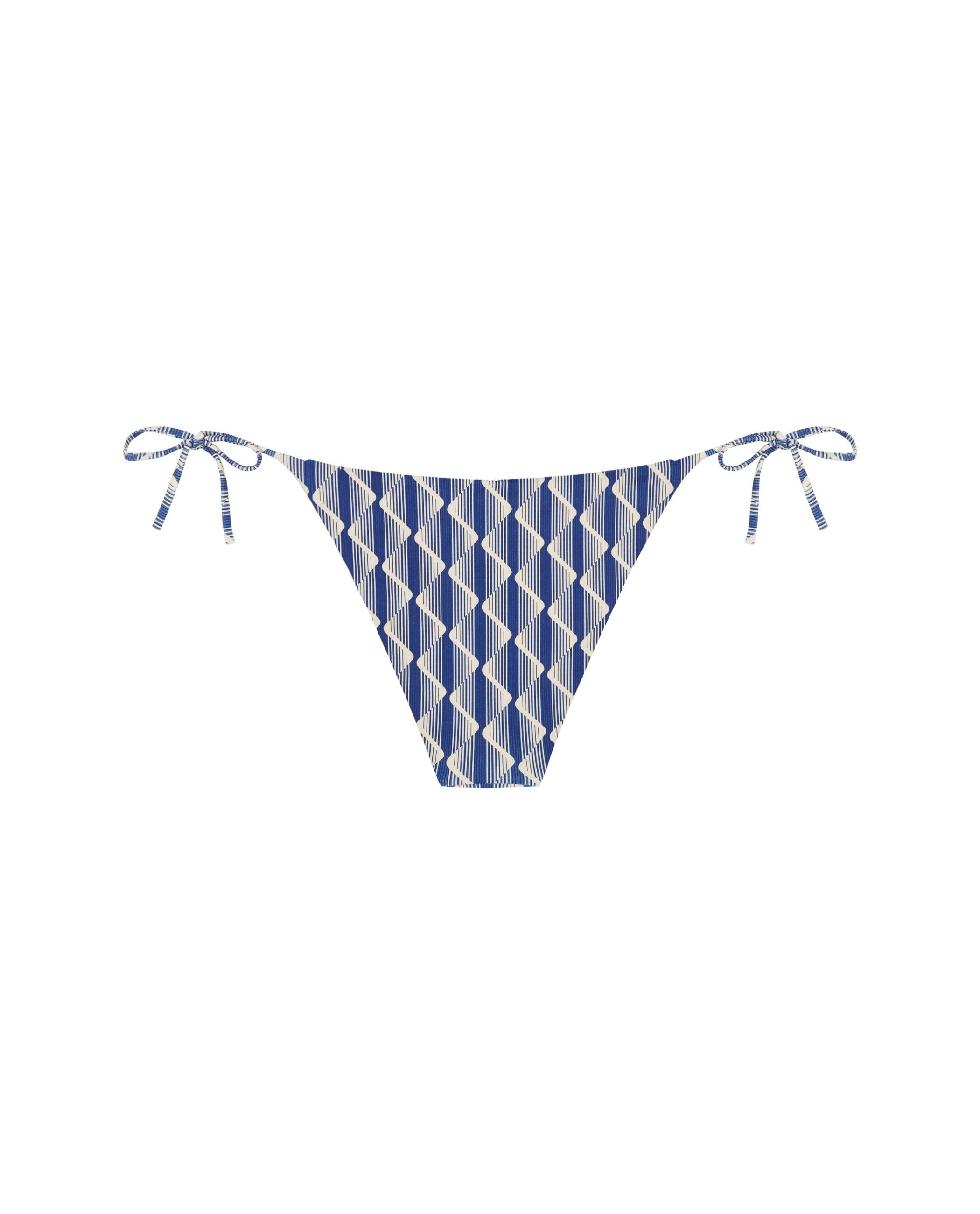 Cueca de Biquíni Caruso com Cobertura Clássica, Laço e Estrutura Bicolor-4