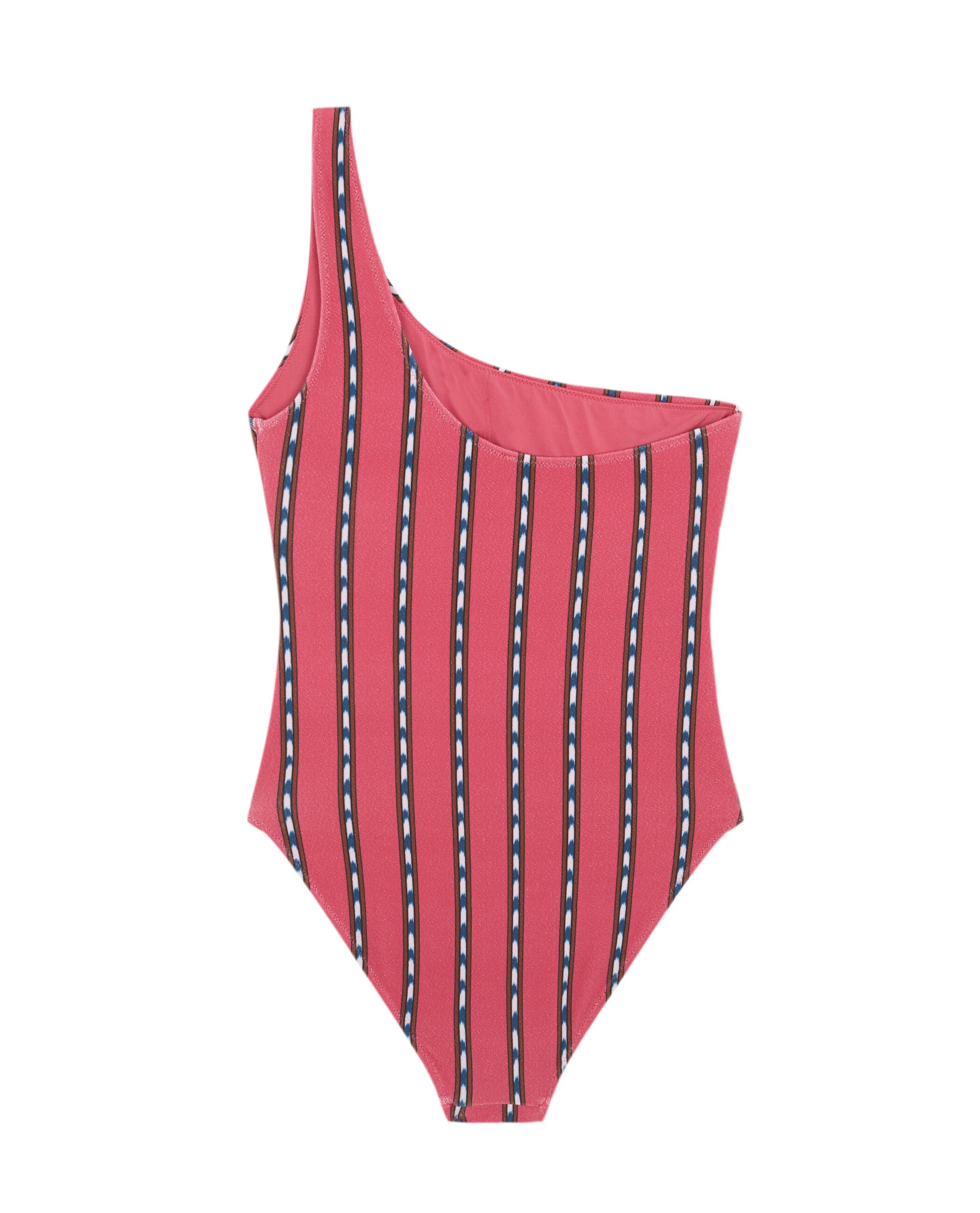 Fato de Banho Assimétrico Salina com Estrutura Rosa / azul marinho-4
