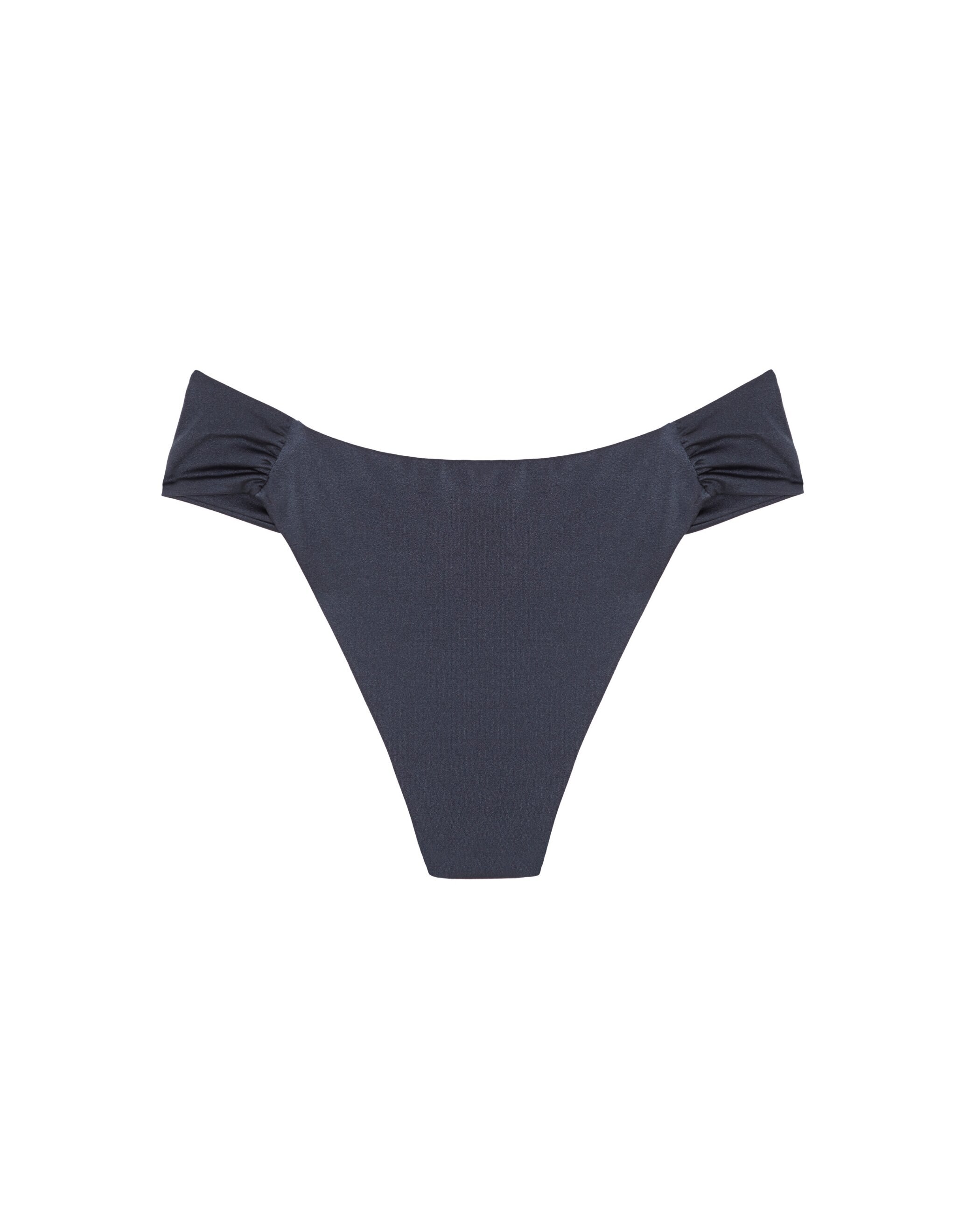 Cueca de Biquíni Ombra com Cobertura Média, Franzida e Lurex Cinzento-escuro-4