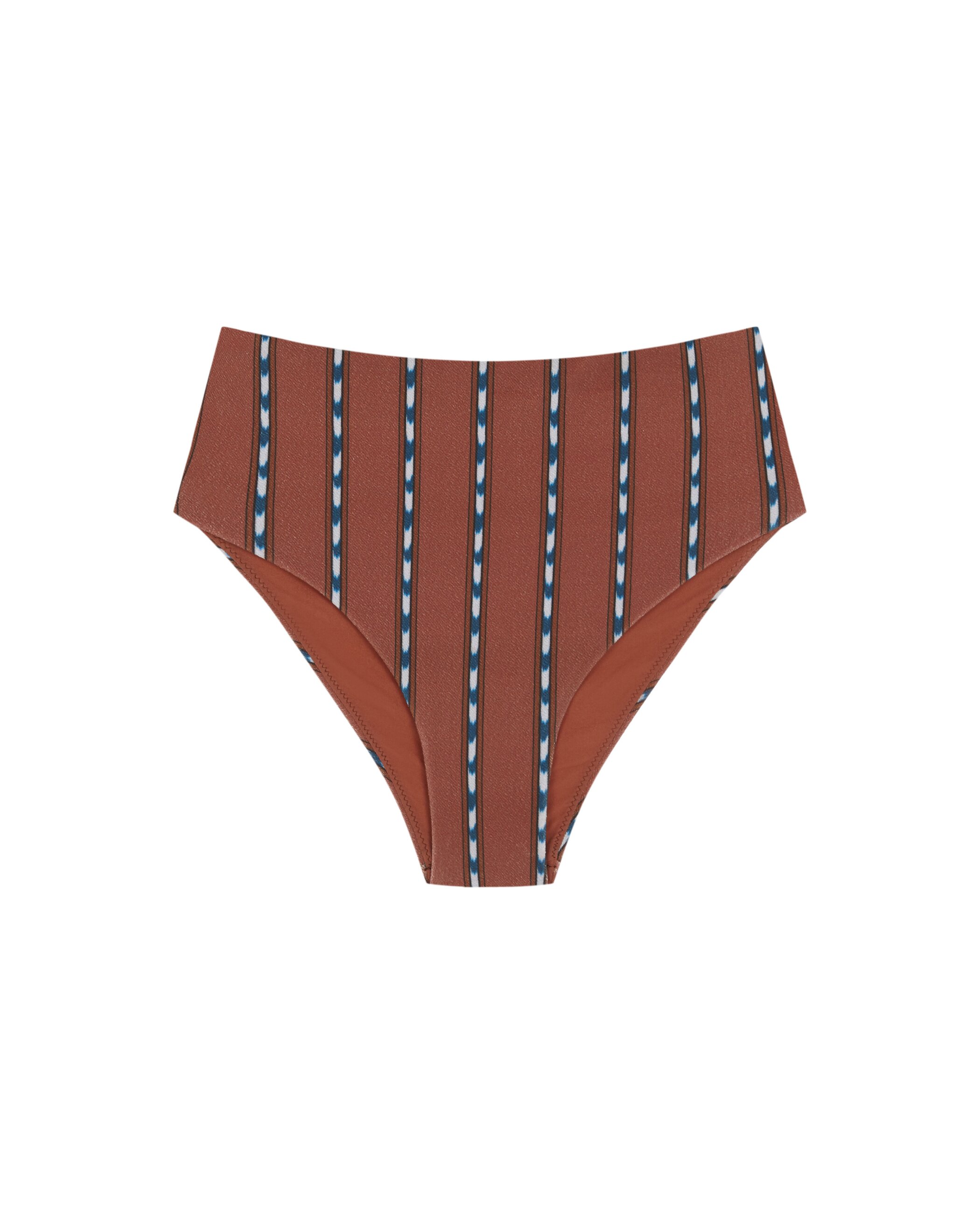 Cueca Alta de Biquíni Palma com Cobertura Clássica, Estrutura e Forro Castanho-chocolate-3