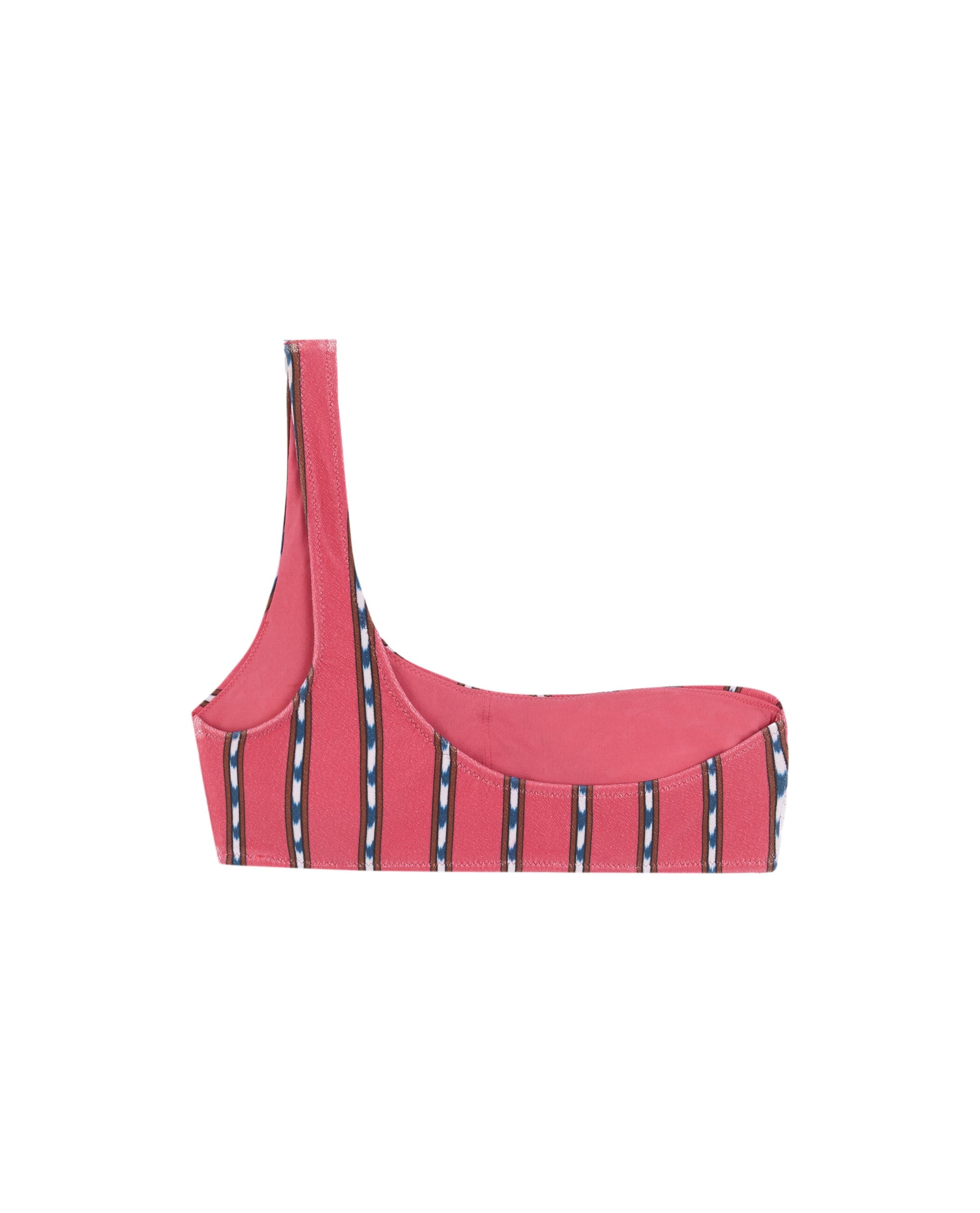 Top de Biquíni Bandeau Salina com Estrutura e Foams Amovíveis Rosa / azul marinho-4