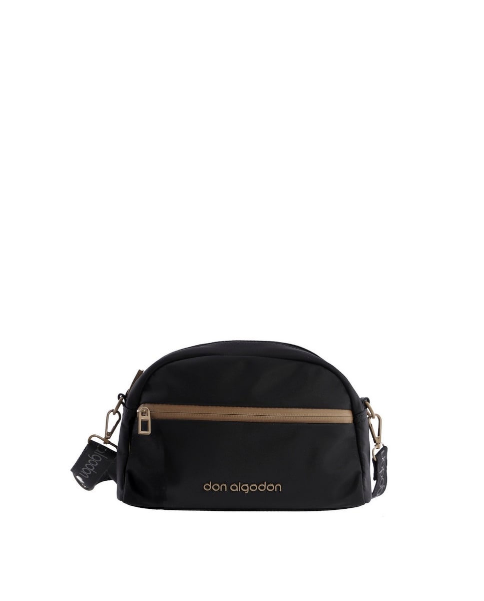 Mala a Tiracolo Preta com Fecho Zip Preto-1