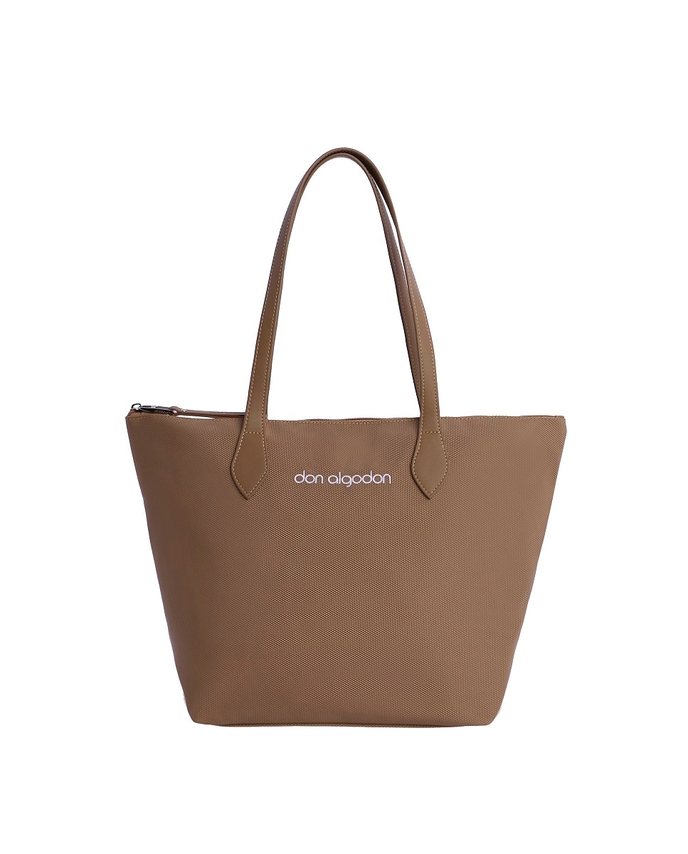 Imagem 0 de Mala de Ombro Telma Bege com Fecho Zip