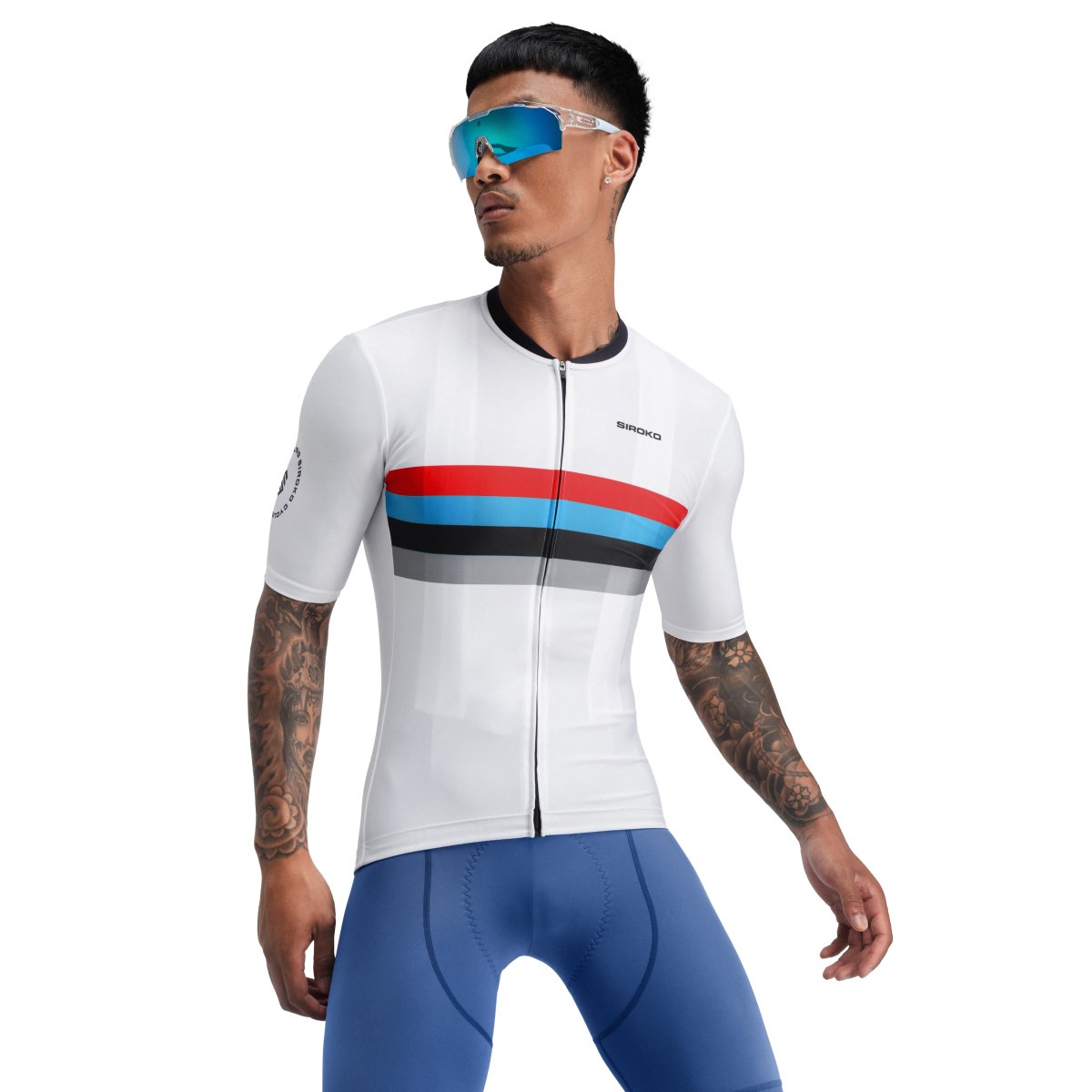 Maillot de Manga Curta M2 Siroko Branco / Azul-1