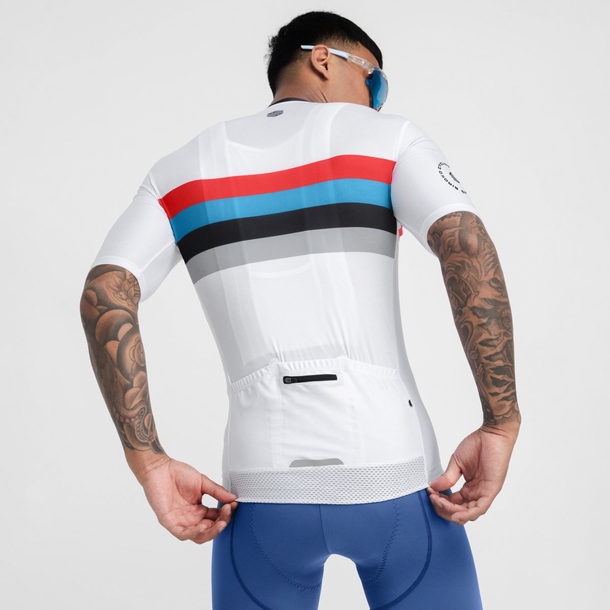 Maillot de Manga Curta M2 Siroko Branco / Azul-2