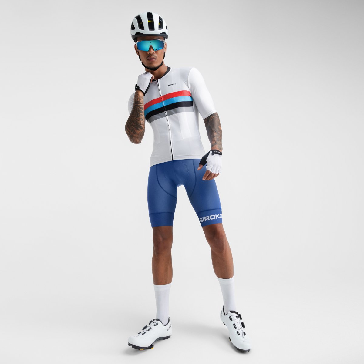 Maillot de Manga Curta M2 Siroko Branco / Azul-3
