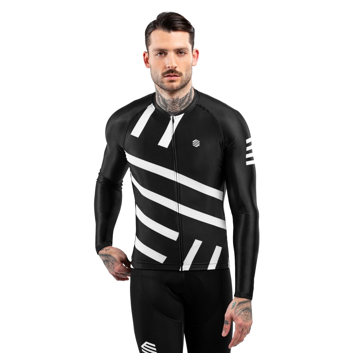 Maillot de Manga Comprida M2 Siroko Preto / Branco-1