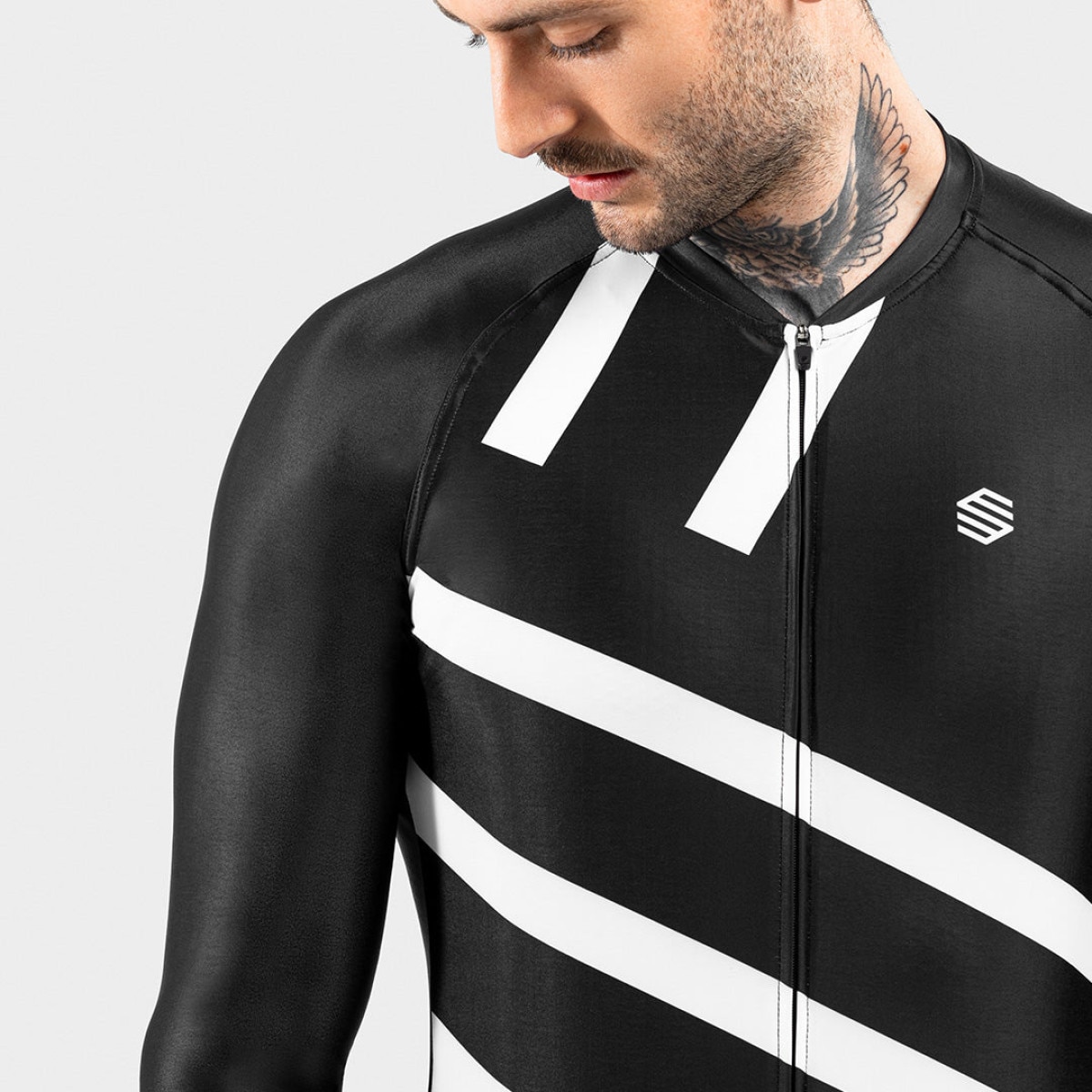 Maillot de Manga Comprida M2 Siroko Preto / Branco-6