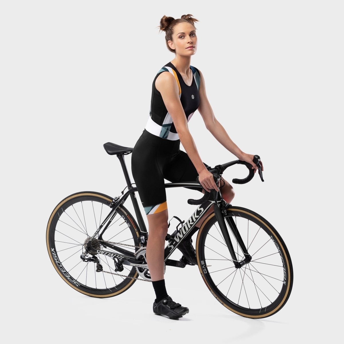 Culotte Curto Ciclismo Bx Siroko Preto / Amarelo-3