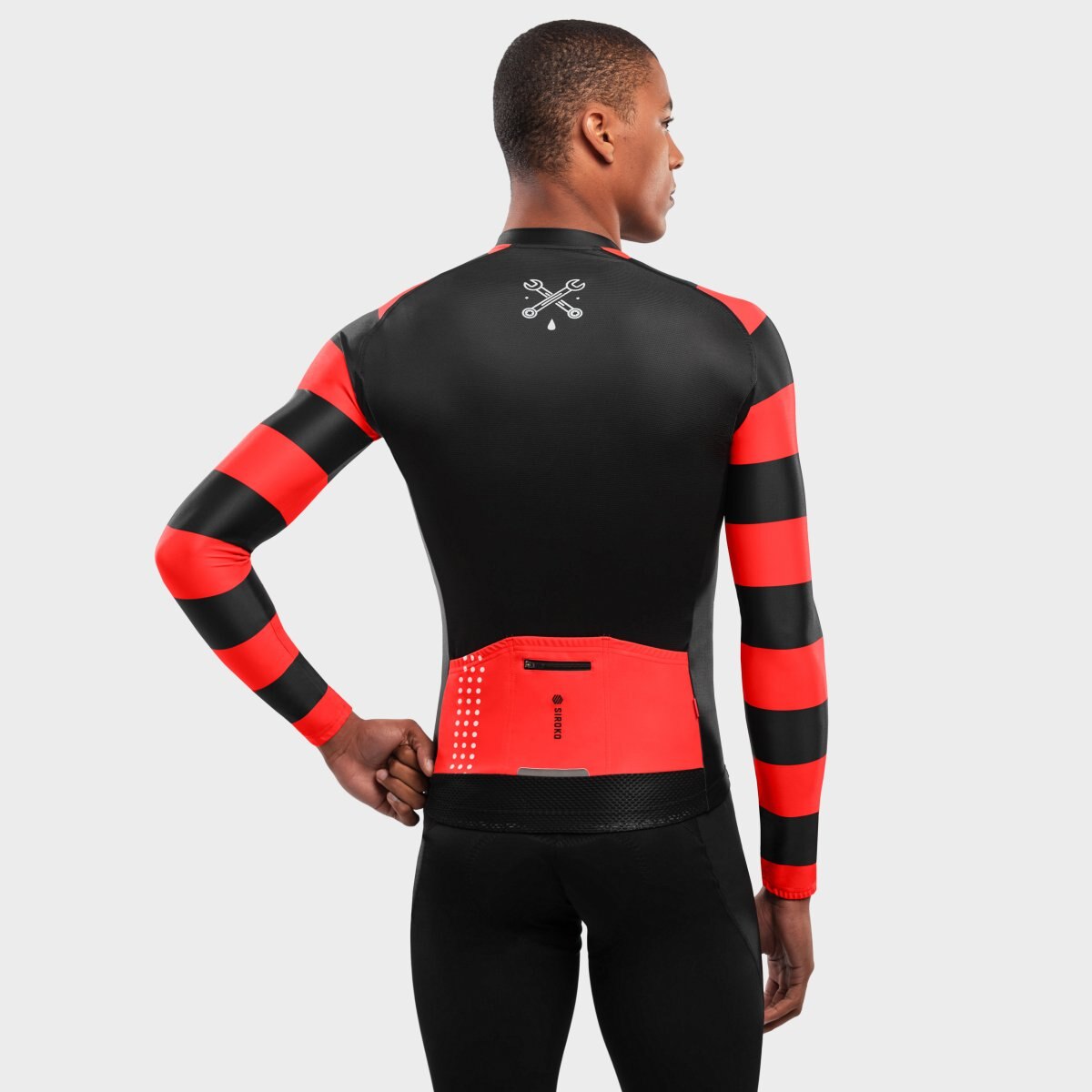 Maillot de Manga Comprida M2 Siroko Preto / Vermelho / Branco-2