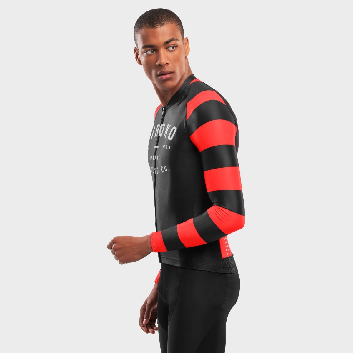 Maillot de Manga Comprida M2 Siroko Preto / Vermelho / Branco-3