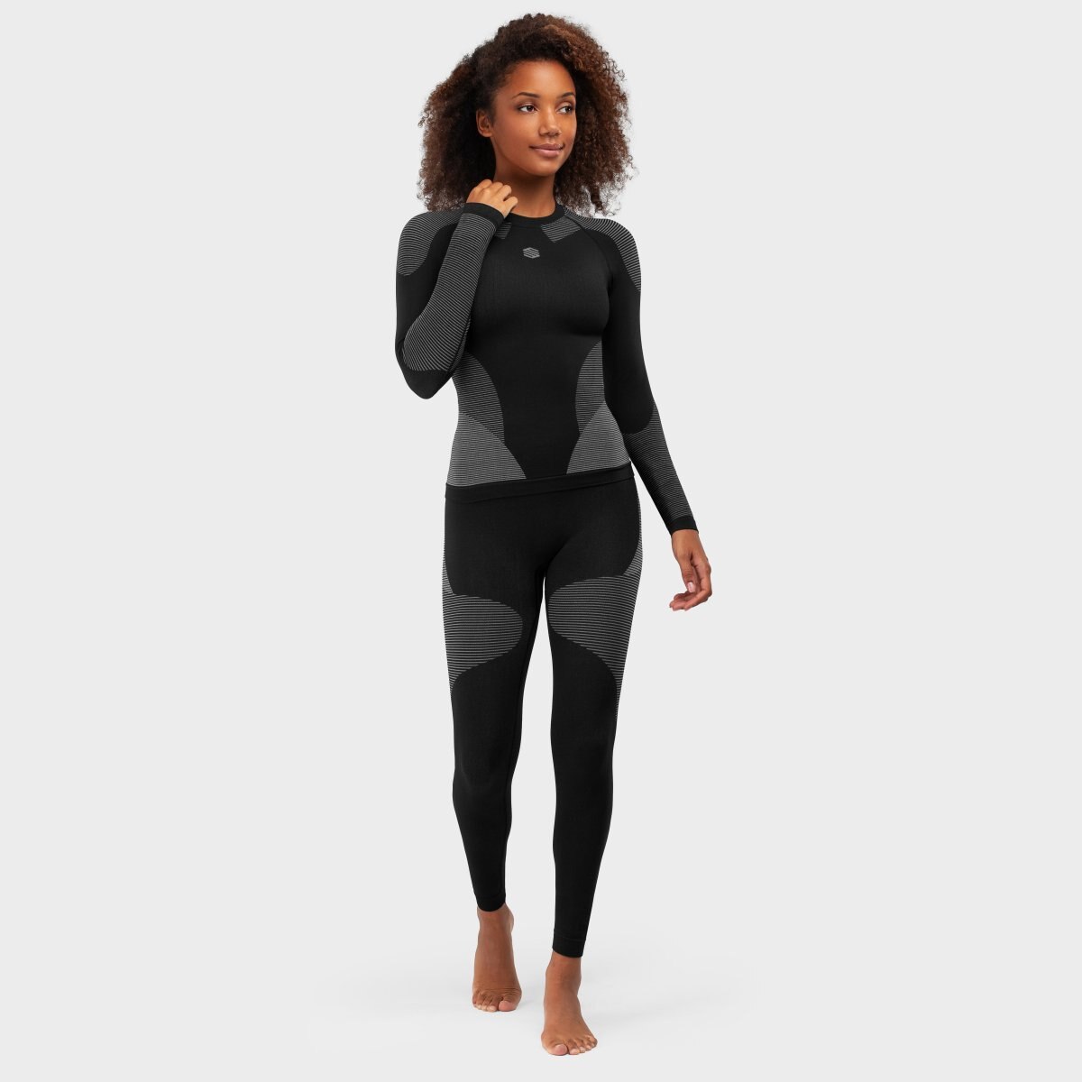 Leggings Compressores Ski e Neve Ultradry Siroko Cinzento-4