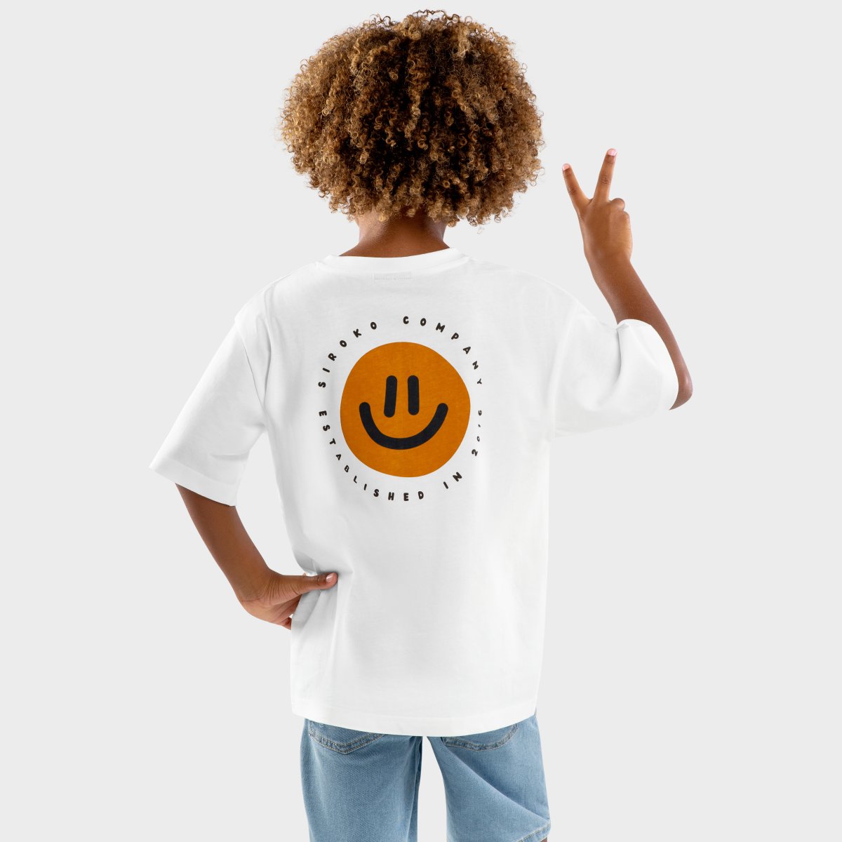 T-shirt de Algodão de Manga Curta Infantil Joy Siroko Branco-2