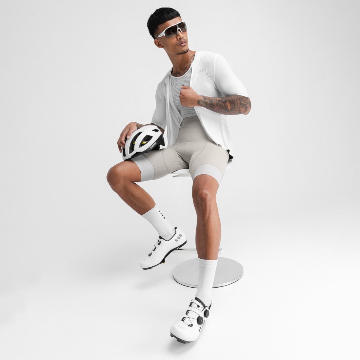 Culotte Curto Reciclado Ciclismo Mount Lemmon Siroko Cinzento-3