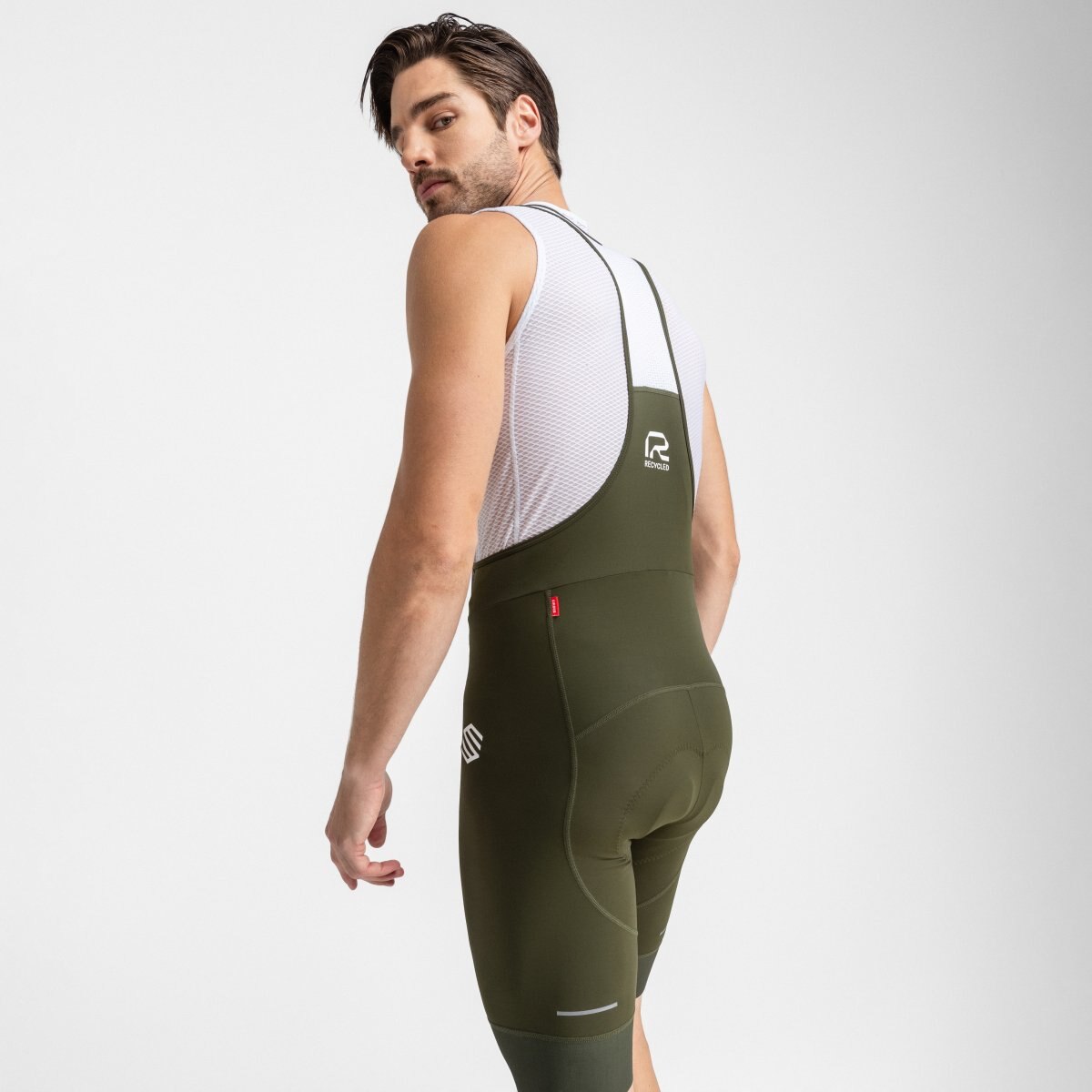 Culotte Curto Reciclado Ciclismo Basil Siroko Verde-2