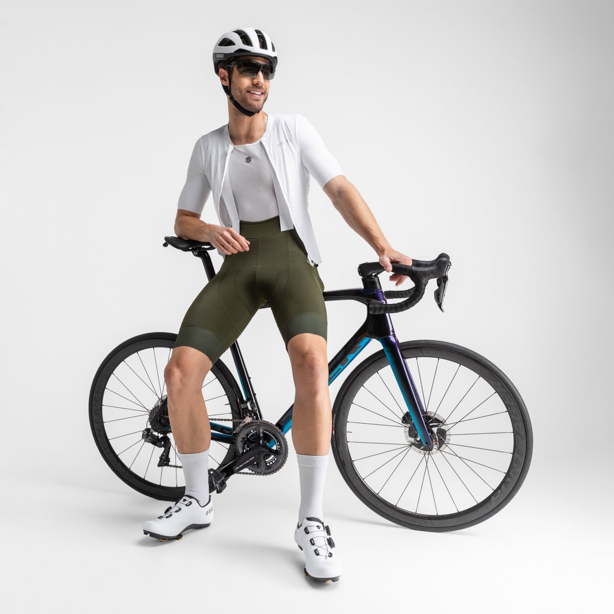 Culotte Curto Reciclado Ciclismo Basil Siroko Verde-3
