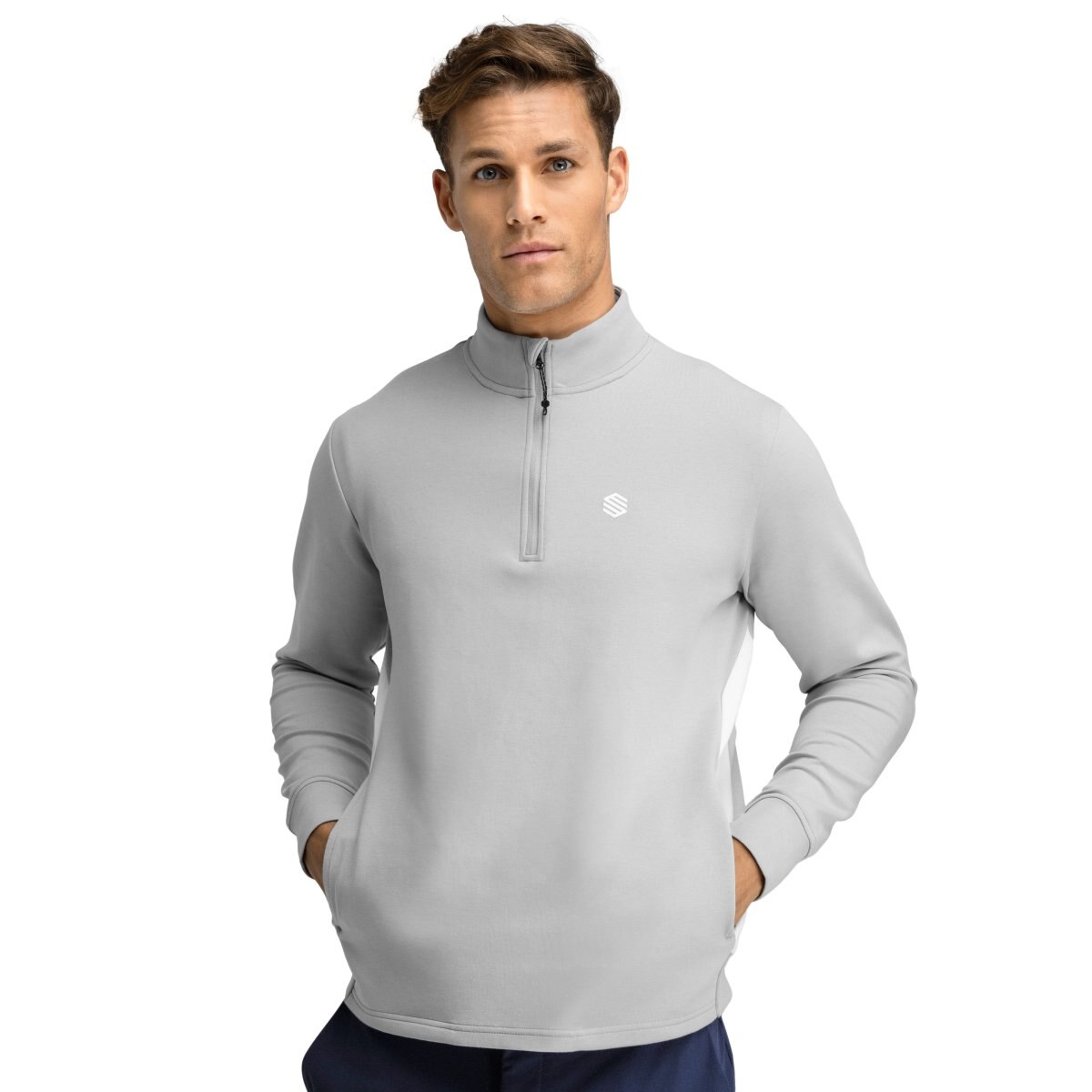 Imagem 0 de Sweat Golf Meia Fecho Zip Divot Gray Siroko