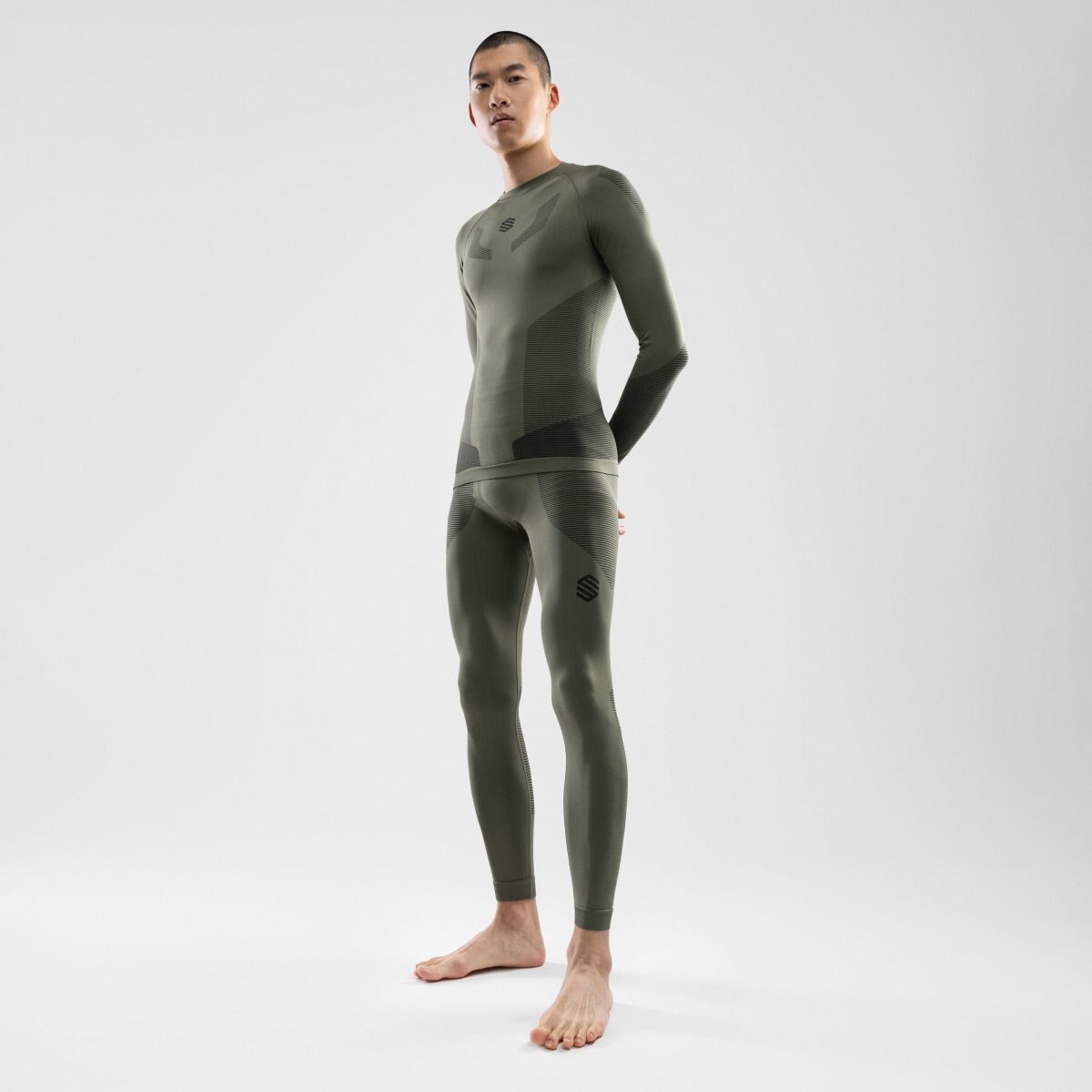 T-shirt Interior Compressiva Ski e Neve Pretzel Siroko Verde-3