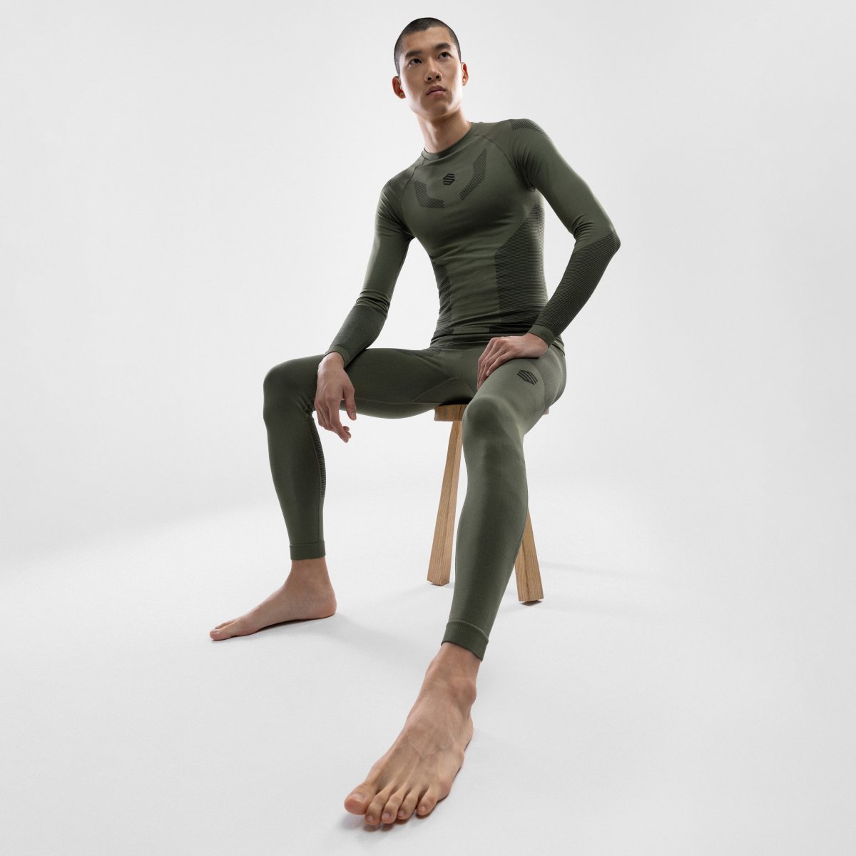 Leggings Compresivos Ski e Neve Method Siroko Verde-3