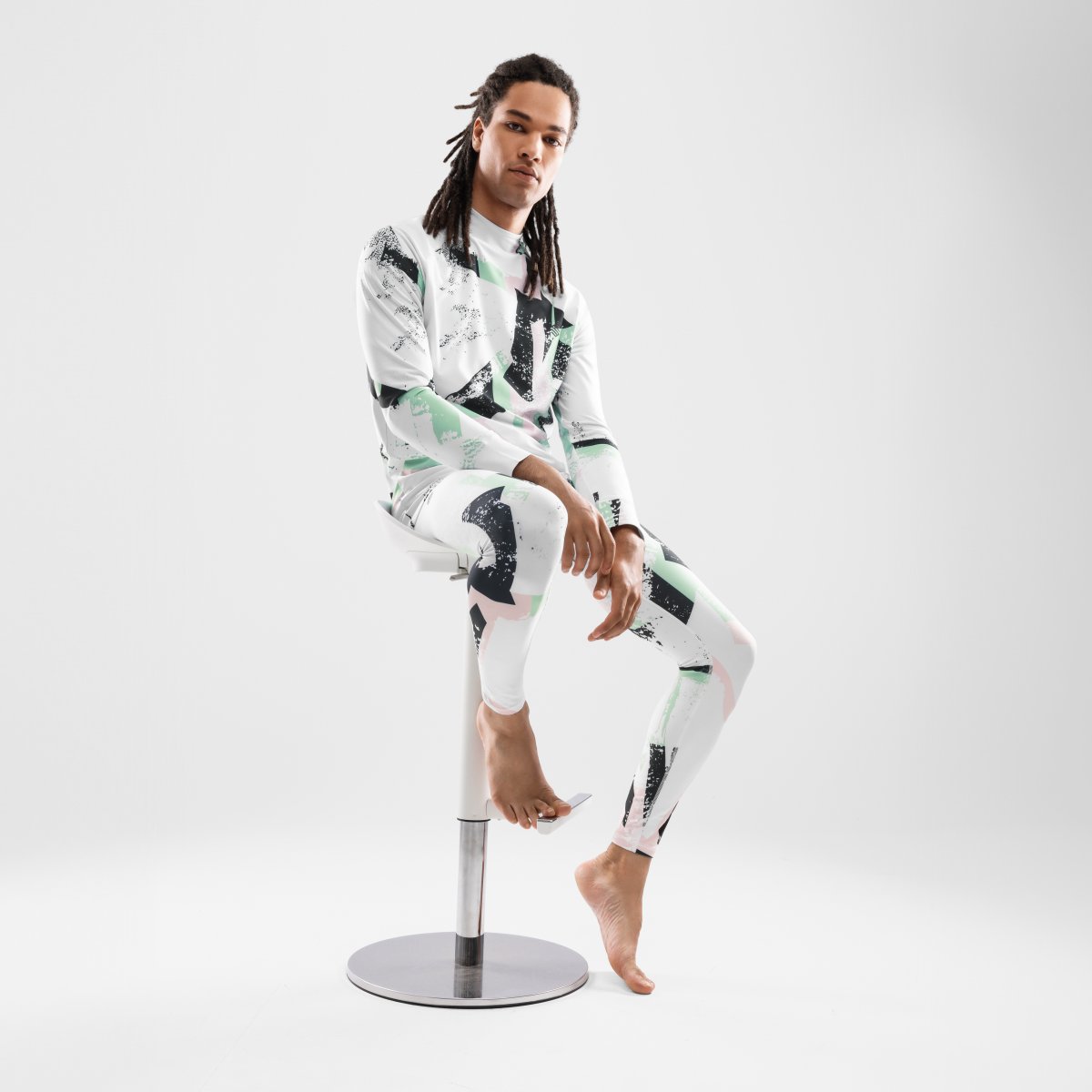 Leggings Térmicas Siroko Branco / Preto-3