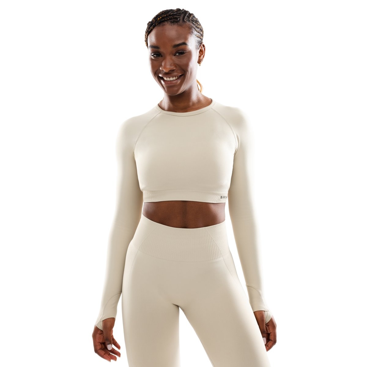 Top sem Costuras de Manga Comprida Gym-cropped-ls Siroko Cru-1