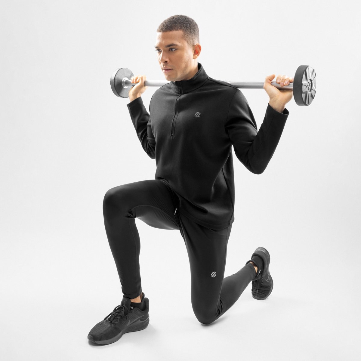 Sweatshirt Gym-halfzip-sweatshirt Siroko Preto-3