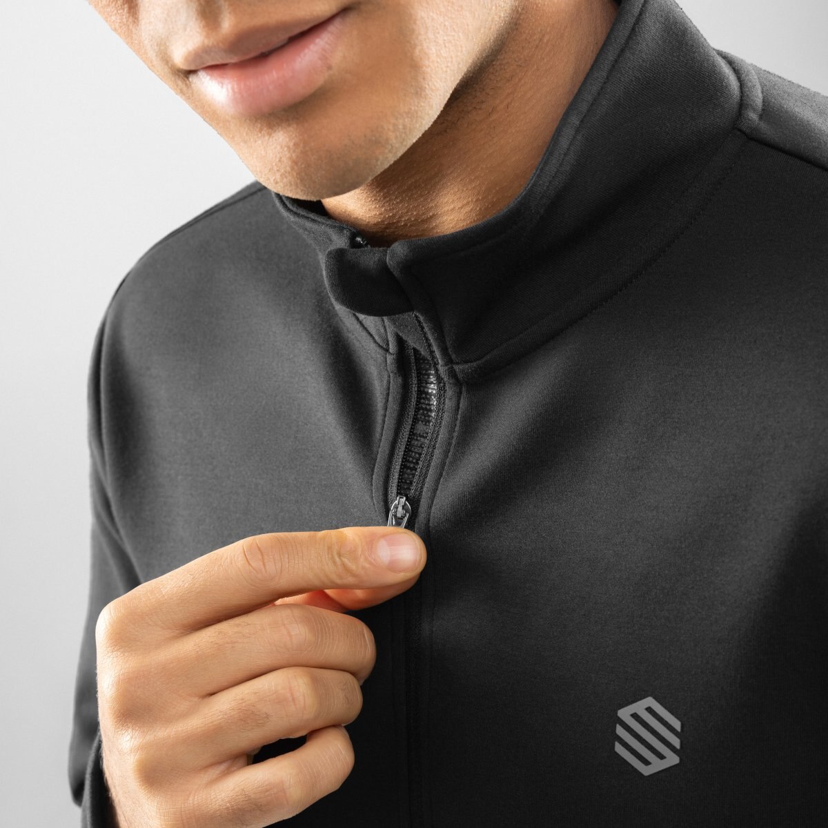 Sweatshirt Gym-halfzip-sweatshirt Siroko Preto-4
