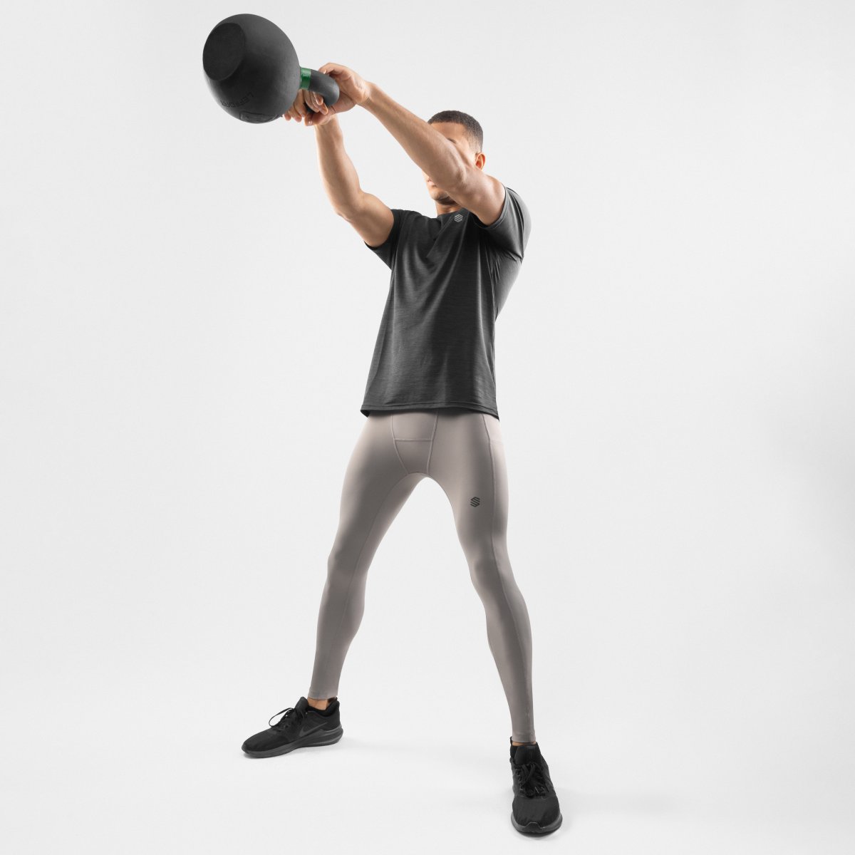 Leggings Desportivas Compridas Gym-trainingleggings Siroko Cinzento-3