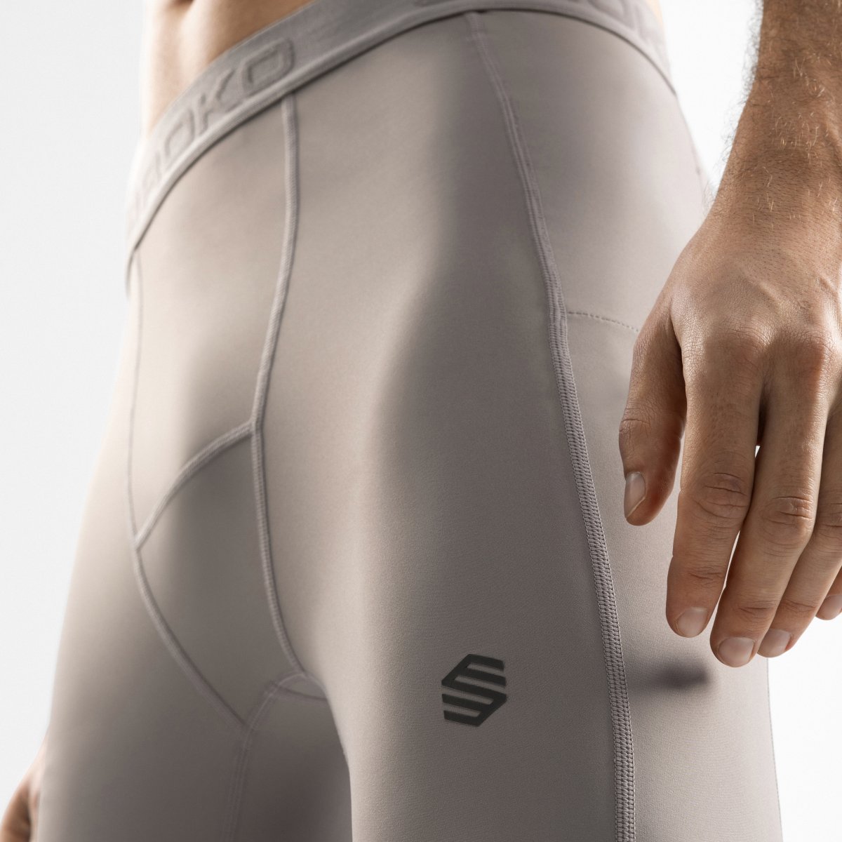 Leggings Desportivas Compridas Gym-trainingleggings Siroko Cinzento-5