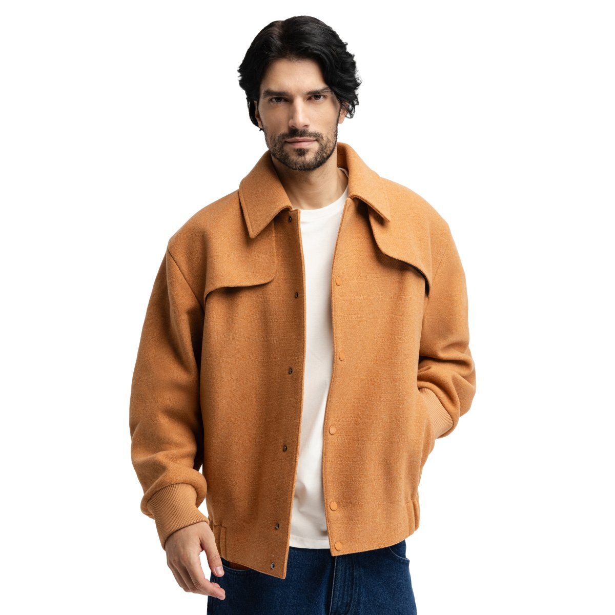 Imagem 0 de Casaco Bomber em Lã Gobi Camel Siroko