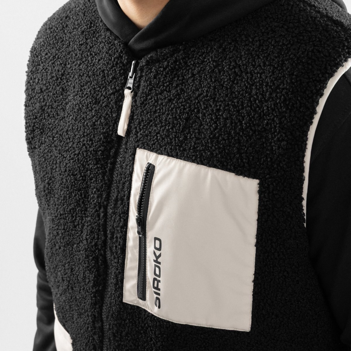 Colete Reversível de Sherpa e Acolchoado Tromso Siroko Preto-4