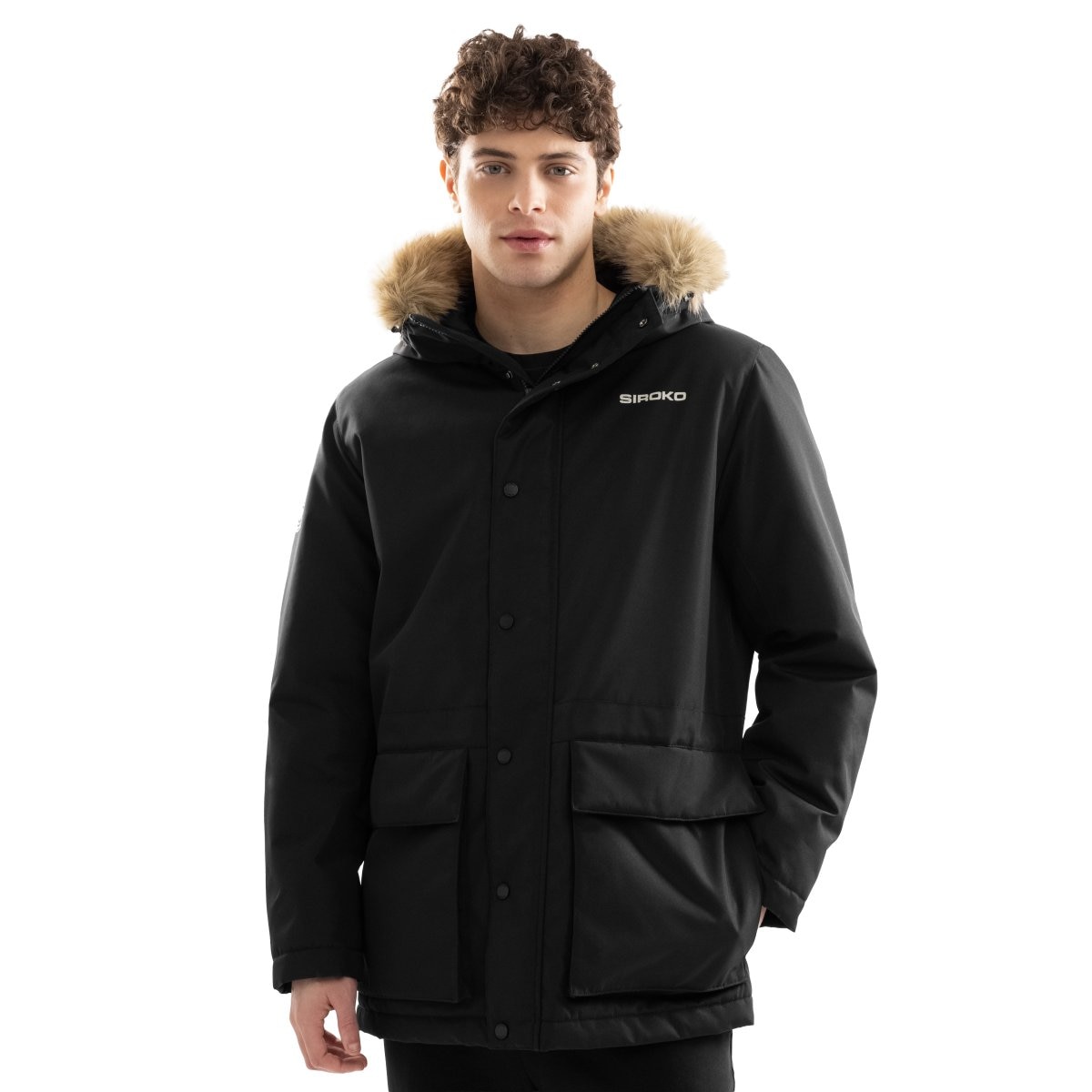 Parka Acolchoada Siroko Preto-1