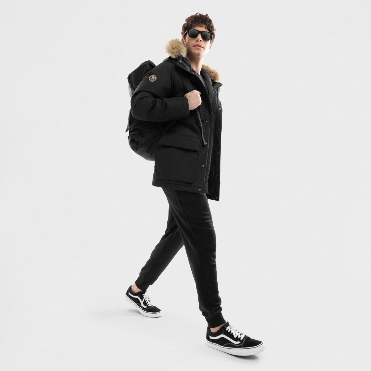 Parka Acolchoada Siroko Preto-3