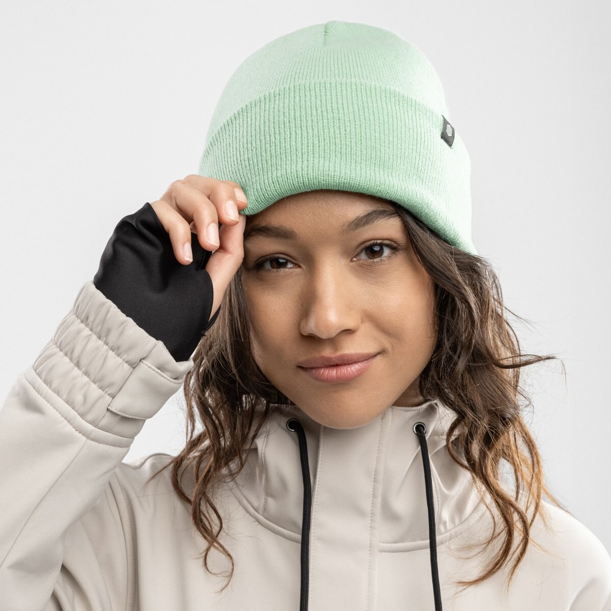 Chapéu de Inverno Snowflake Dead Moss Siroko Verde-4