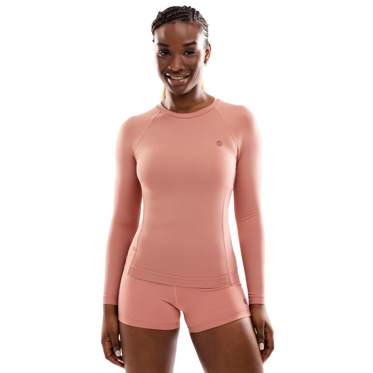 T-shirt de Treino Gym-techtshirts-ls-w Siroko Rosa-pastel-1