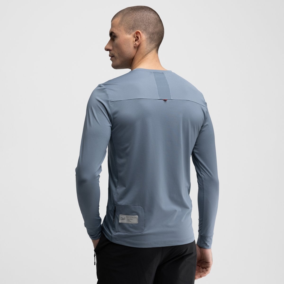 T-shirt de Ciclismo Gravel de Manga Comprida Siroko Azul-porcelana-2