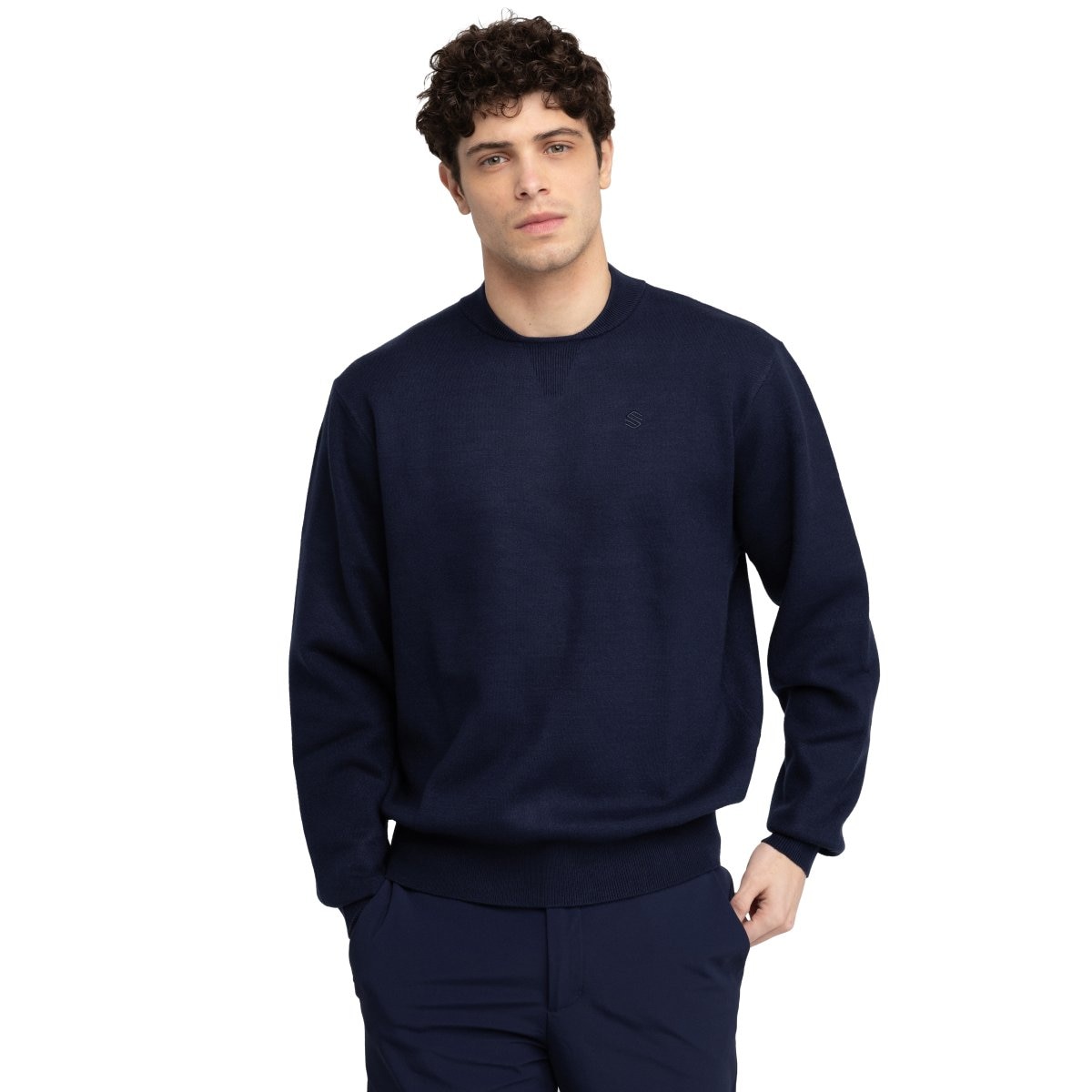 Imagem 0 de Camisola de Malha Golf com Gola Bomber Bogey Navy Siroko