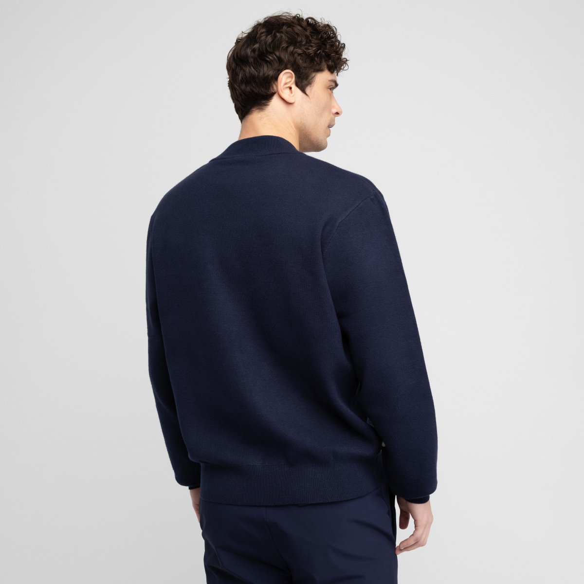 Camisola de Malha Golf com Gola Bomber Bogey Navy Siroko Azul-marinho-2