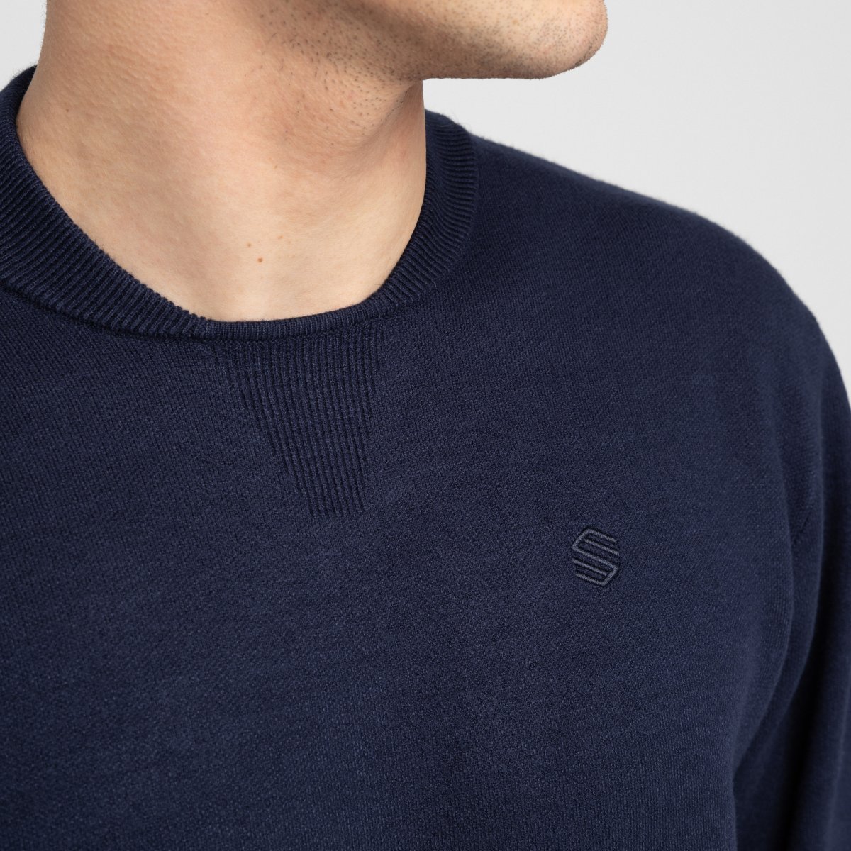 Camisola de Malha Golf com Gola Bomber Bogey Navy Siroko Azul-marinho-5