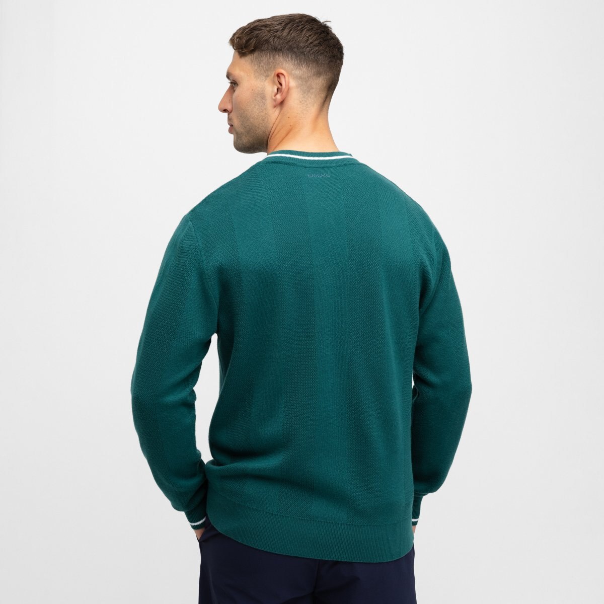 Camisola de Malha Golf com Gola em V Hagen Teal Siroko Verde-2
