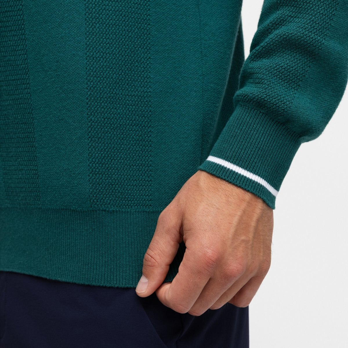 Camisola de Malha Golf com Gola em V Hagen Teal Siroko Verde-4