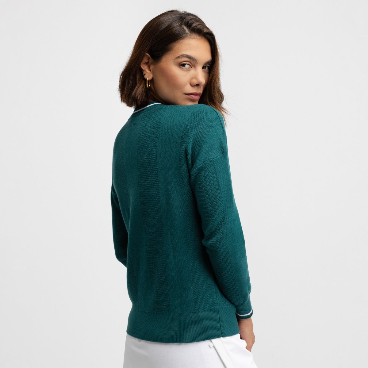 Camisola de Malha Golf com Gola em V Gimme Teal Siroko Verde-2