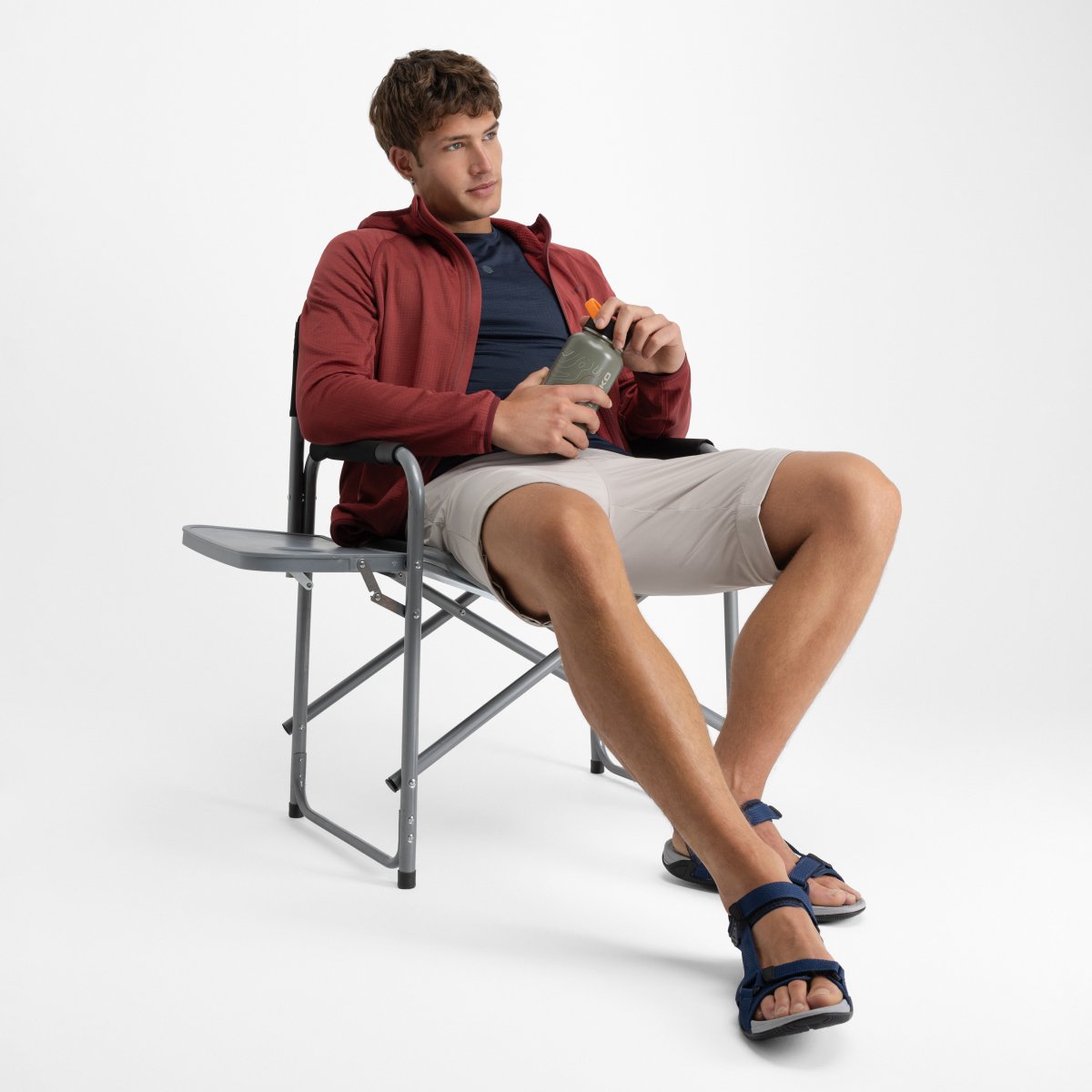 Casaco Polar Leve com Capuz Montanha Stride Siroko Vermelho-3