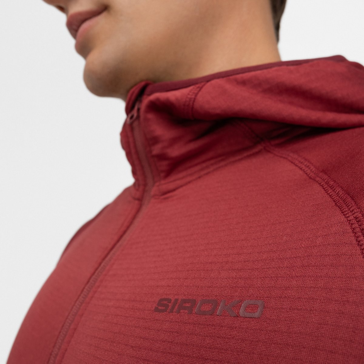Casaco Polar Leve com Capuz Montanha Stride Siroko Vermelho-5