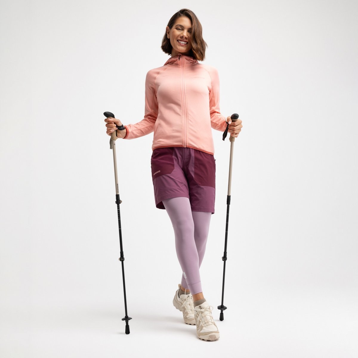 Casaco Polar Leve com Capuz Montanha Ember Siroko Rosa-3