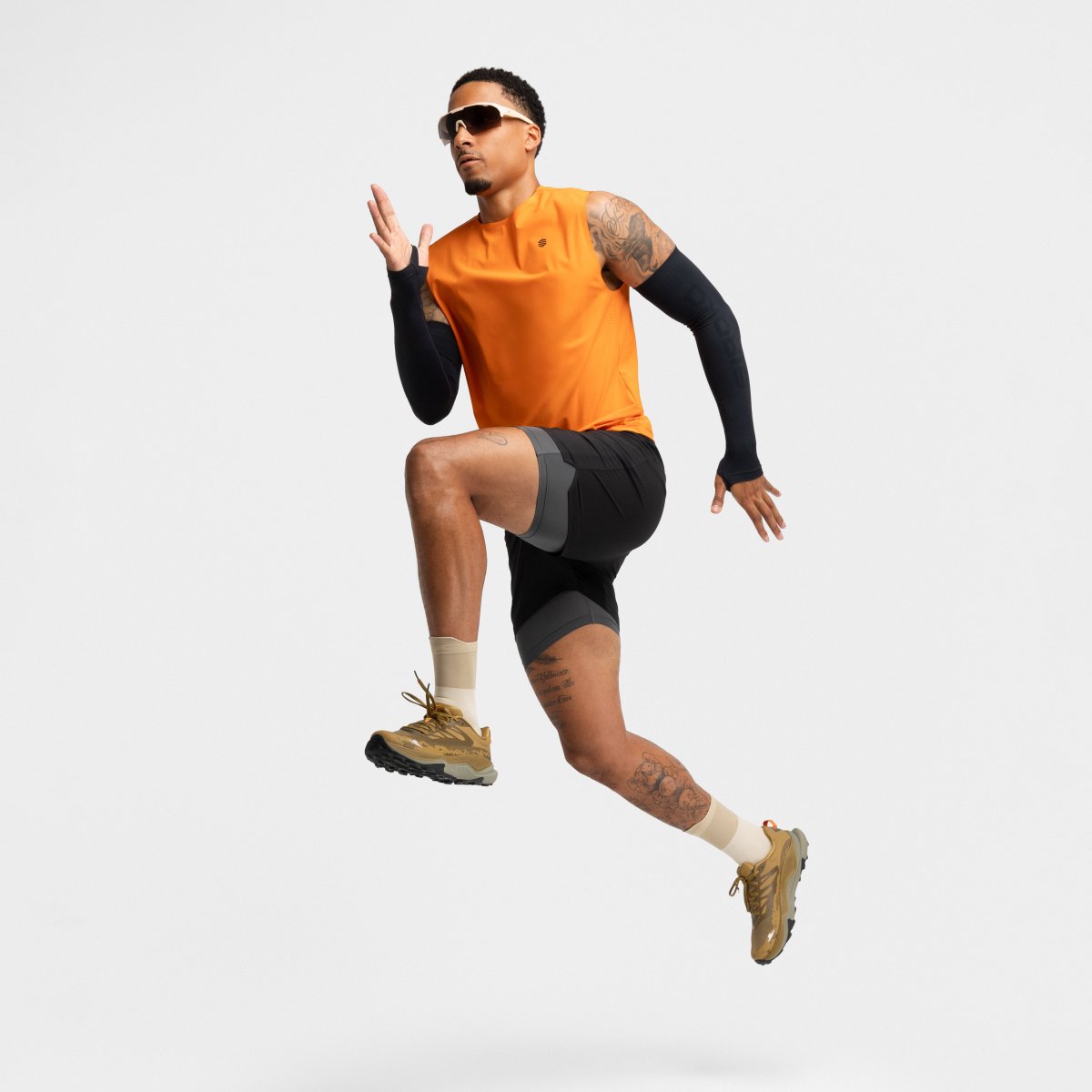 T-shirt sem Mangas Trail Running Apex Siroko Laranja-3