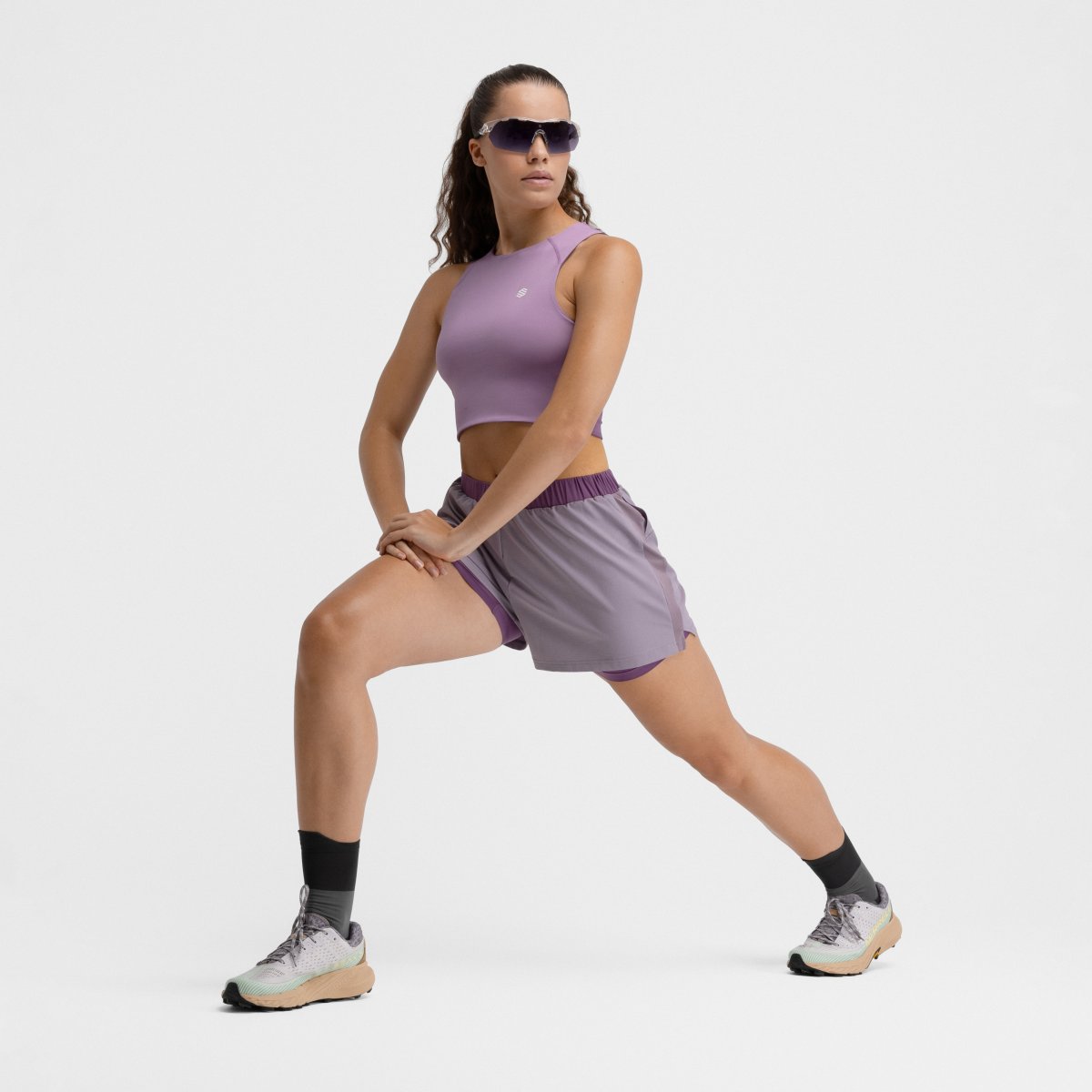 Crop Top sem Mangas Trail Running Phoenix Lilac Siroko Roxo-3