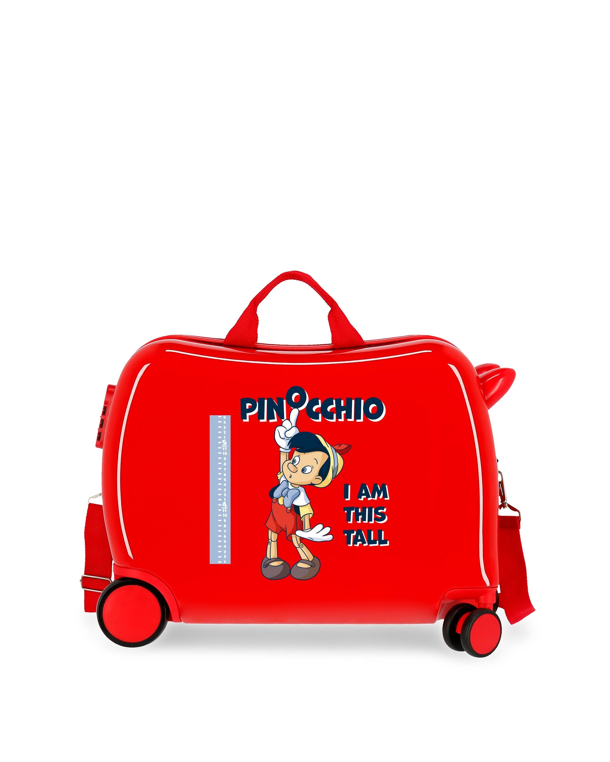 Mala de Cabine Infantil Pinocchio Rígida com Capacidade de 34l Vermelho-1