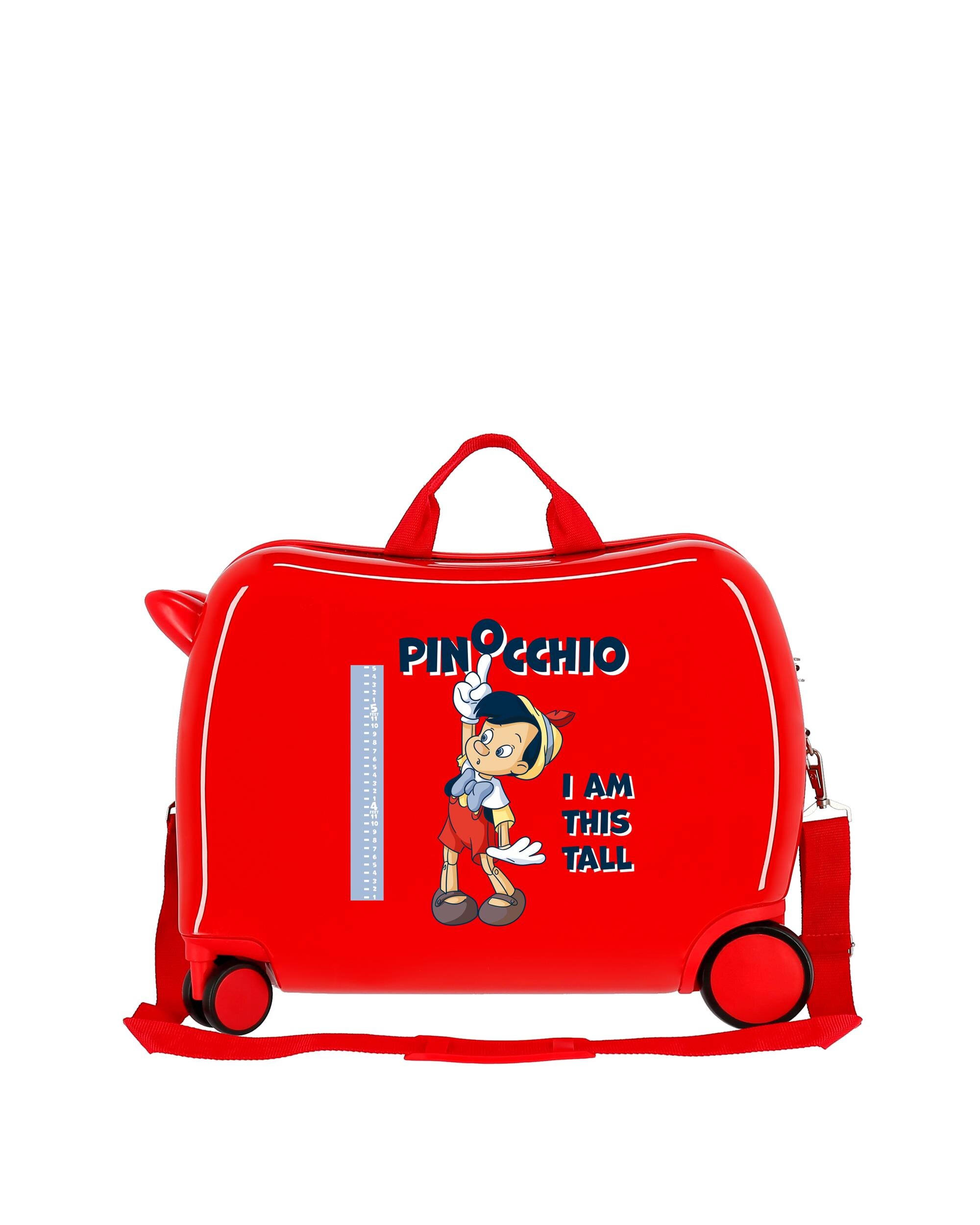 Mala de Cabine Infantil Pinocchio Rígida com Capacidade de 34l Vermelho-3